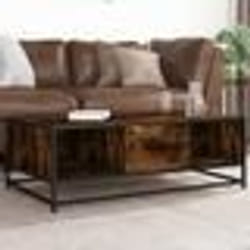 vidaXL Table basse chêne fumé 100x57x35 cm bois d'ingénierie et métal