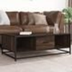 vidaXL Table basse chêne marron 100x57x35cm bois d'ingénierie et métal