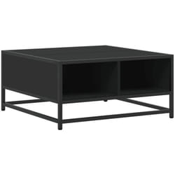 Table basse noir 60,5x60,5x30 cm bois d'ingénierie et métal Vidaxl