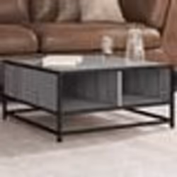 vidaXL Table basse sonoma gris 60,5x60,5x30 cm bois d'ingénierie/métal