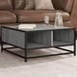 vidaXL Table basse sonoma gris 60,5x60,5x30 cm bois d'ingénierie/métal