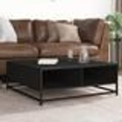 vidaXL Table basse noir 80x80x30 cm bois d'ingénierie et métal