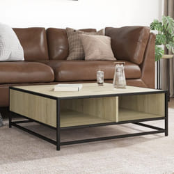 Vidaxl - Table basse chêne sonoma 80x80x30 cm bois d'ingénierie et métal