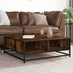 Vidaxl - Table basse chêne fumé 80x80x30 cm bois d'ingénierie et métal