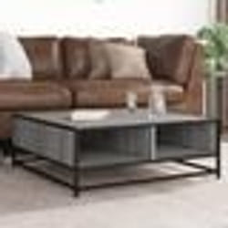 vidaXL Table basse sonoma gris 80x80x30 cm bois d'ingénierie et métal