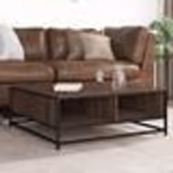 vidaXL Table basse chêne marron 80x80x30 cm bois d'ingénierie et métal