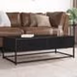 vidaXL Table basse noir 100x50x35 cm bois d'ingénierie et métal