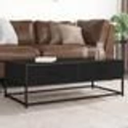 vidaXL Table basse noir 100x50x35 cm bois d'ingénierie et métal
