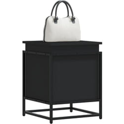 Vidaxl - Boîte de rangement avec couvercle noir bois d'ingénierie