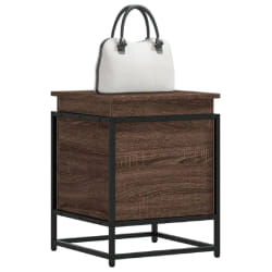 vidaXL Boîte de rangement avec couvercle chêne marron bois ingénierie