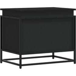 Boîte de rangement avec couvercle noir bois d'ingénierie Vidaxl