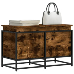 vidaXL Boîte de rangement avec couvercle chêne fumé bois d'ingénierie