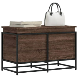vidaXL Boîte de rangement avec couvercle chêne marron bois ingénierie