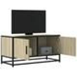 vidaXL Meuble TV chêne sonoma 80x345x40 cm bois dingénierie et métal banc TV meuble hifi centre de divertissement 848825