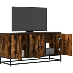Vidaxl - Meuble tv chêne fumé 100x35x50 cm bois d'ingénierie et métal