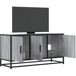 Meuble tv sonoma gris 100x35x50 cm bois d'ingénierie et métal - Vidaxl