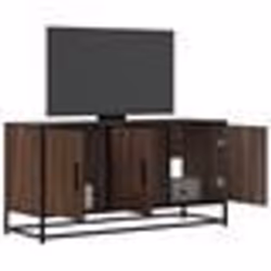 vidaXL Meuble TV chêne marron 100x35x50 cm bois dingénierie et métal banc TV meuble hifi centre de divertissement 848833
