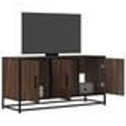 vidaXL Meuble TV chêne marron 100x35x50 cm bois dingénierie et métal banc TV meuble hifi centre de divertissement 848833