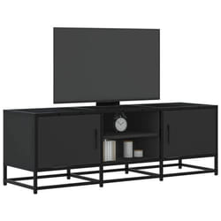 vidaXL Meuble TV noir 120x35x41 cm bois dingénierie et métal banc TV meuble hifi centre de divertissement buffet TV 848839