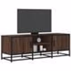 vidaXL Meuble TV chêne marron 120x35x41 cm bois dingénierie et métal banc TV meuble hifi centre de divertissement 848843
