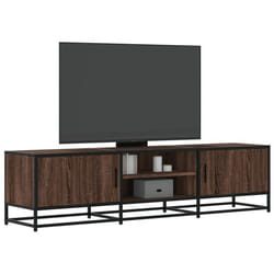 vidaXL Meuble TV chêne marron 160x35x41 cm bois dingénierie et métal banc TV meuble hifi centre de divertissement 848848