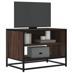Vidaxl Meuble Tv Chêne Marron 61x40x46 Cm Bois D'Ingénierie Et Métal