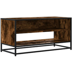 Meuble tv chêne fumé 91x40x46 cm bois d'ingénierie et métal Vidaxl