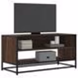 vidaXL Meuble TV chêne marron 91x40x46 cm bois dingénierie et métal banc TV meuble hifi centre de divertissement buffet 84888 ...