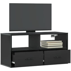 Vidaxl - Meuble tv noir 80x31x39,5 cm bois d'ingénierie et métal