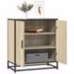 vidaXL Buffet chêne sonoma 68x35x76 cm bois dingénierie et métal armoire de rangement meuble dentrée meuble dappoint 848965