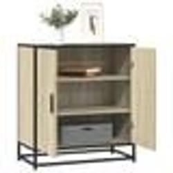 vidaXL Buffet chêne sonoma 68x35x76 cm bois dingénierie et métal armoire de rangement meuble dentrée meuble dappoint 848965
