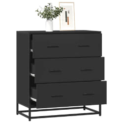 vidaXL Buffet noir bois d'ingénierie et métal