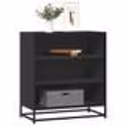 vidaXL Buffet noir 68x35x76 cm bois dingénierie et métal armoire de rangement meuble dentrée meuble dappoint meuble 848974