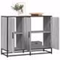 vidaXL Buffet sonoma gris 94x35x76 cm bois dingénierie armoire de rangement meuble dentrée meuble dappoint meuble de 849007
