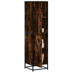 Vidaxl - Buffet haut chêne fumé 35,5x35x139 cm bois d'ingénierie métal