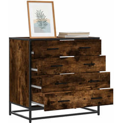 Commode chêne fumé 70x41x70 cm bois d'ingénierie - Vidaxl
