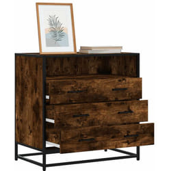 Commode Chêne Fumé 70x41x70 Cm Bois D'Ingénierie - Vidaxl