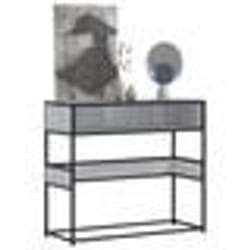 vidaXL Table console sonoma gris 90x35x80 cm bois d'ingénierie
