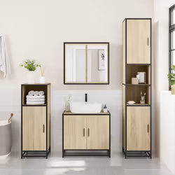 VidaXL 849255 miroir de salle de bain et armoire de rangement pour évier