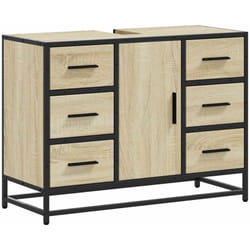 Armoire lavabo de salle de bain chêne sonoma bois d'ingénierie Vidaxl