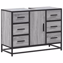 VidaXL 849282, Gris, Chêne, Métal, Bois, 60 kg, 800 mm, 330 mm, 600 mm