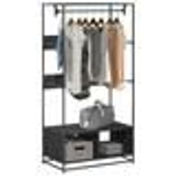 vidaXL Armoire noir 90x50x180 cm bois d’ingénierie armoire de rangement organisateur de garde-robe armoire placard 849294