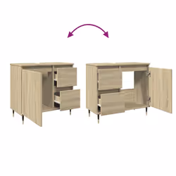 VidaXL 849676 miroir de salle de bain et armoire de rangement pour évier - Vue supplémentaire 6