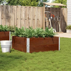 vidaXL Jardinière marron 100x100 cm bois massif de pin jardinière dextérieur bac à fleurs bac à tomates jardinière de 3295402