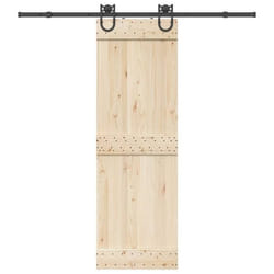 vidaXL Kit de quincaillerie de porte coulissante 200 cm Acier Noir quincaillerie de porte coulissante galet de porte 4009733