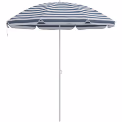 Ce parasol de plage bleu et blanc offre une protection contre le soleil tout en apportant une ambiance côtière à tes sorties  ...