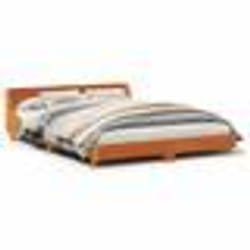 vidaXL Cadre de lit sans matelas cire marron 150x200cm bois pin massif - 150 x 200 cm