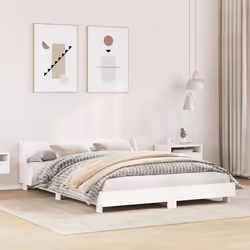 vidaXL Cadre de lit sans matelas blanc 140x200 cm bois de pin massif - 140 x 200 cm