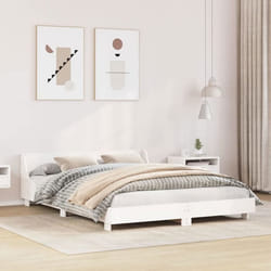 vidaXL Cadre de lit sans matelas blanc 140x200 cm bois de pin massif - 140 x 200 cm