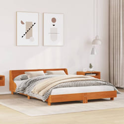 vidaXL Cadre de lit sans matelas cire marron 120x200cm bois pin massif - 120 x 200 cm